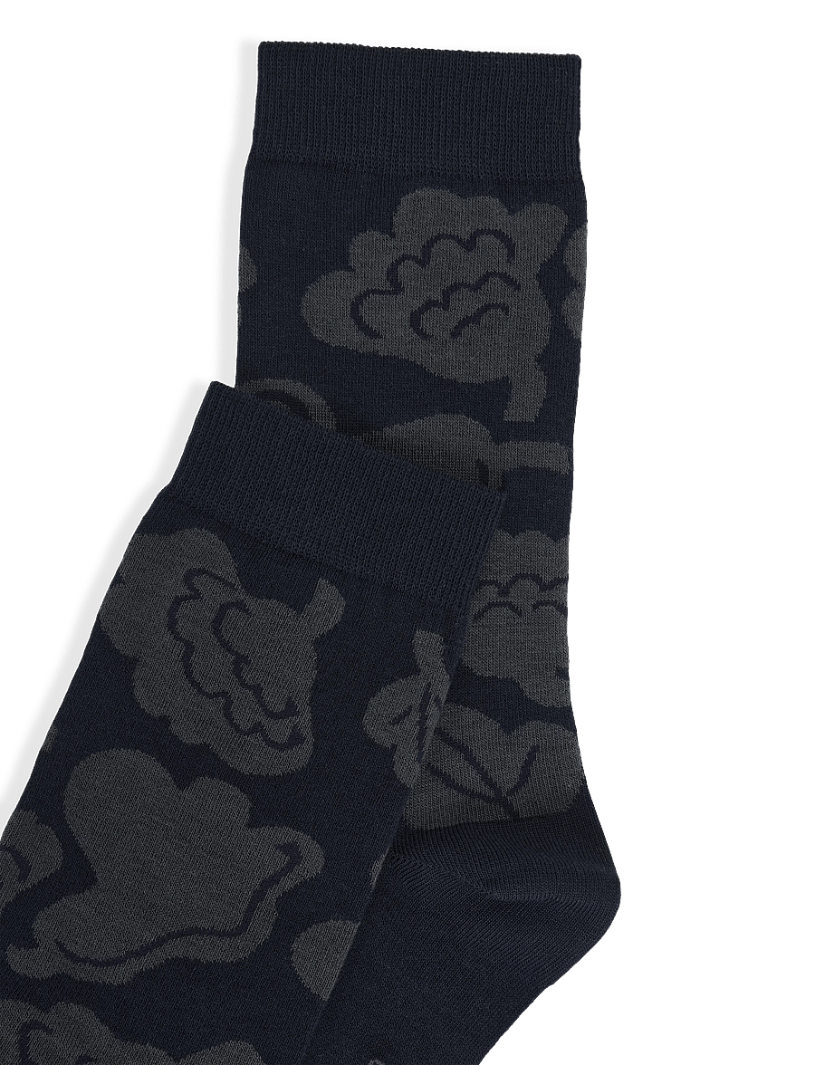 Marimekko - LINJAUS KUKASTA KUKKAAN - almindelige strømper - dark blue, dark grey - 2