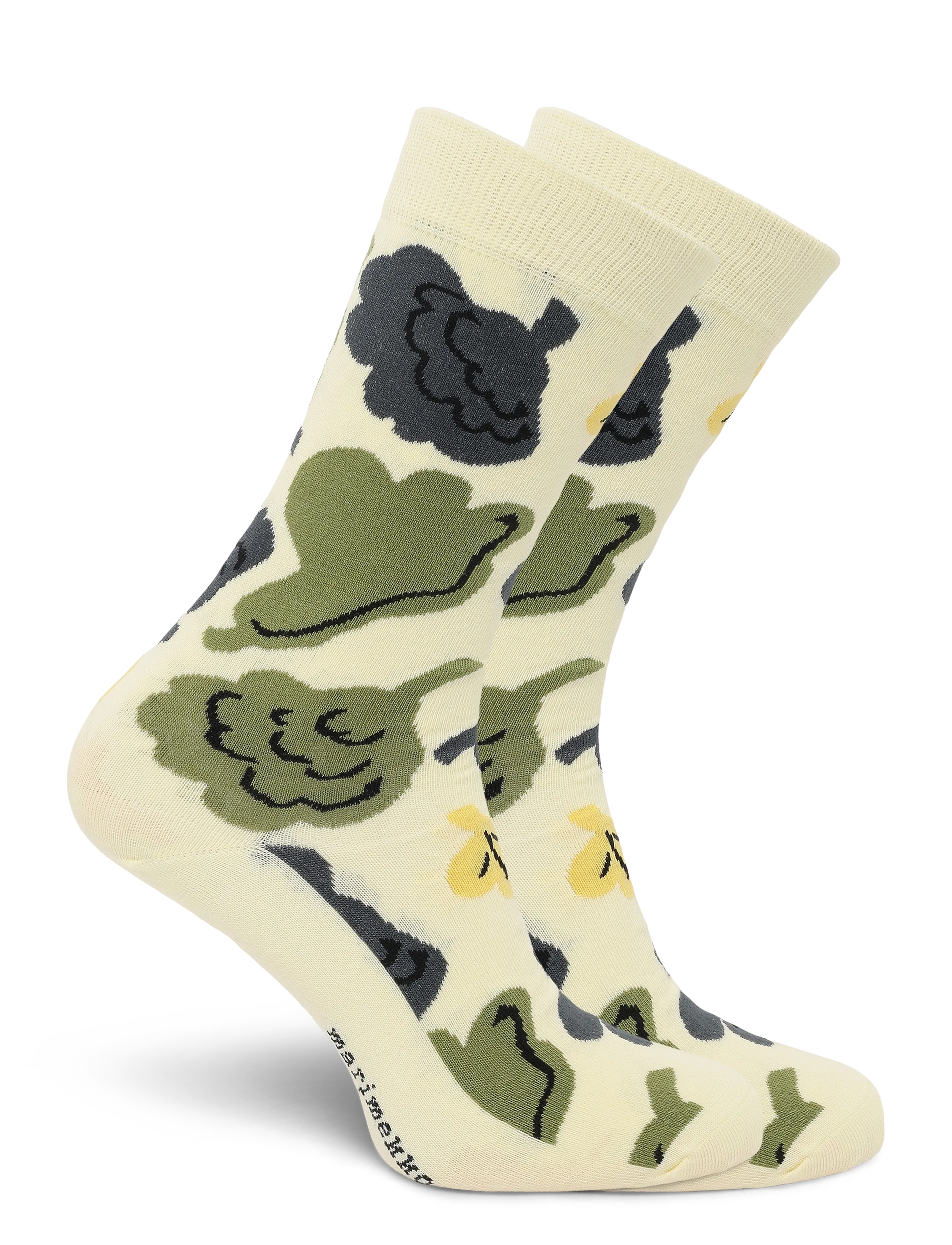 Marimekko - LINJAUS KUKASTA KUKKAAN - almindelige strømper - light yellow, green, grey - 1