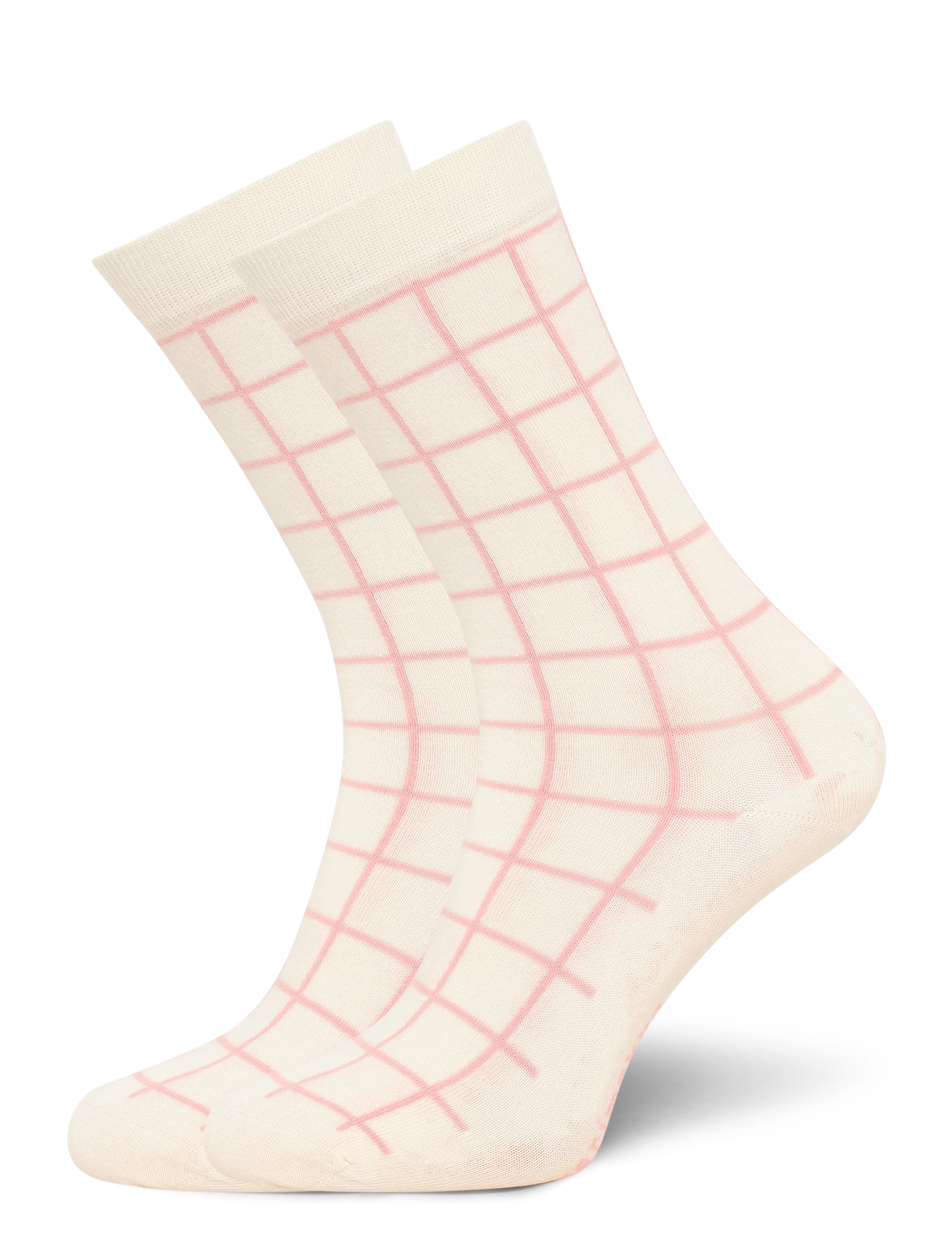 Marimekko Linjaus Pikku Ruutu, 39-42, Socks, Creme - Regular Frauen
