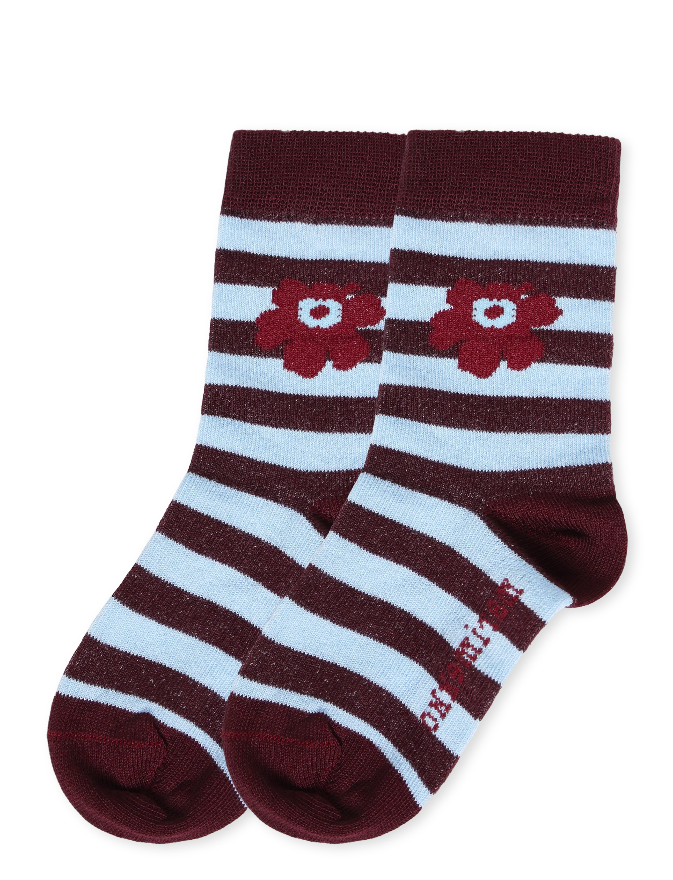 Marimekko Makeinen Tasaraita Unikko, 22-24, Socken & Strumpfhosen, Burgunderrot - Socks, Kinder