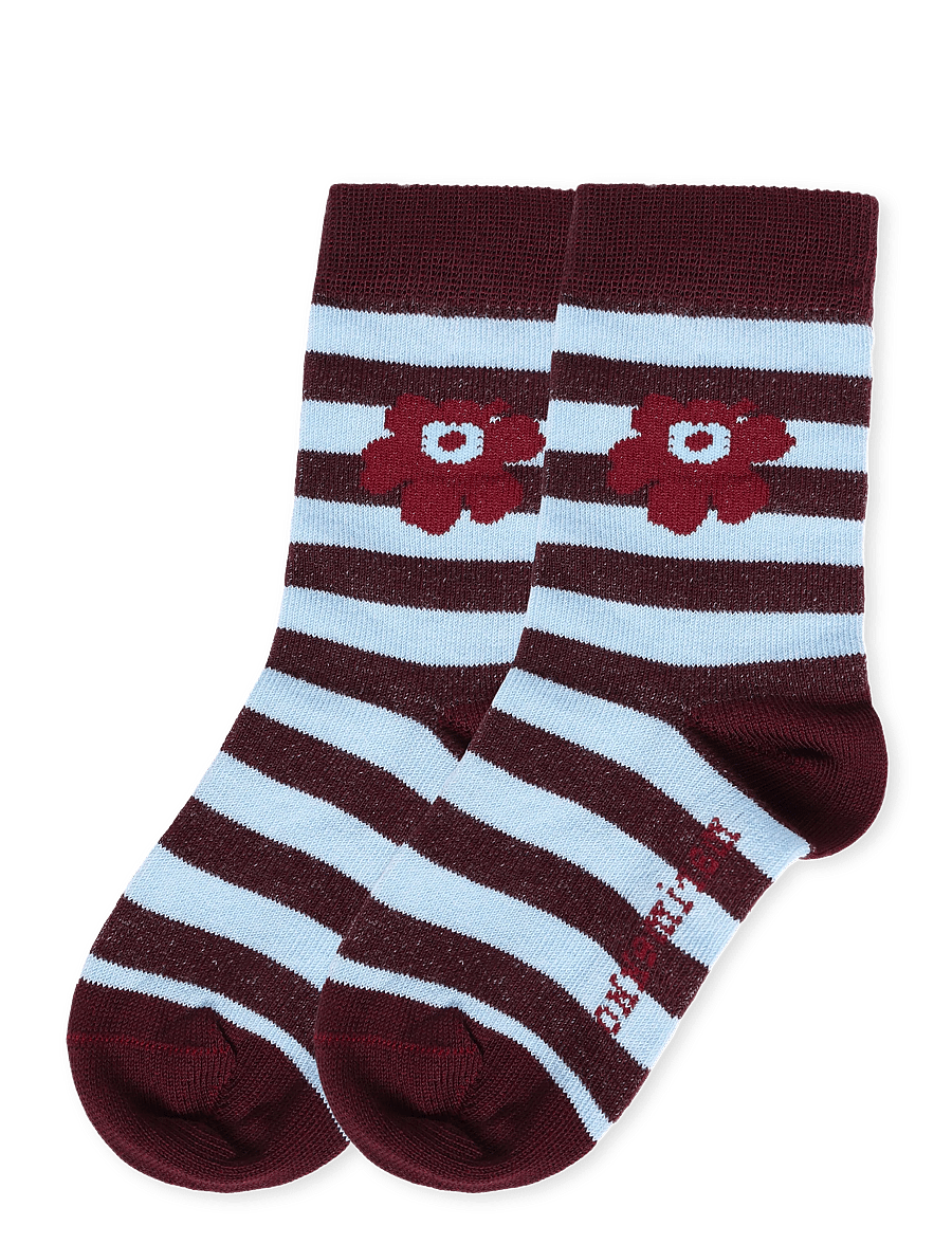 Marimekko - MAKEINEN TASARAITA UNIKKO - wine red, light blue - 0