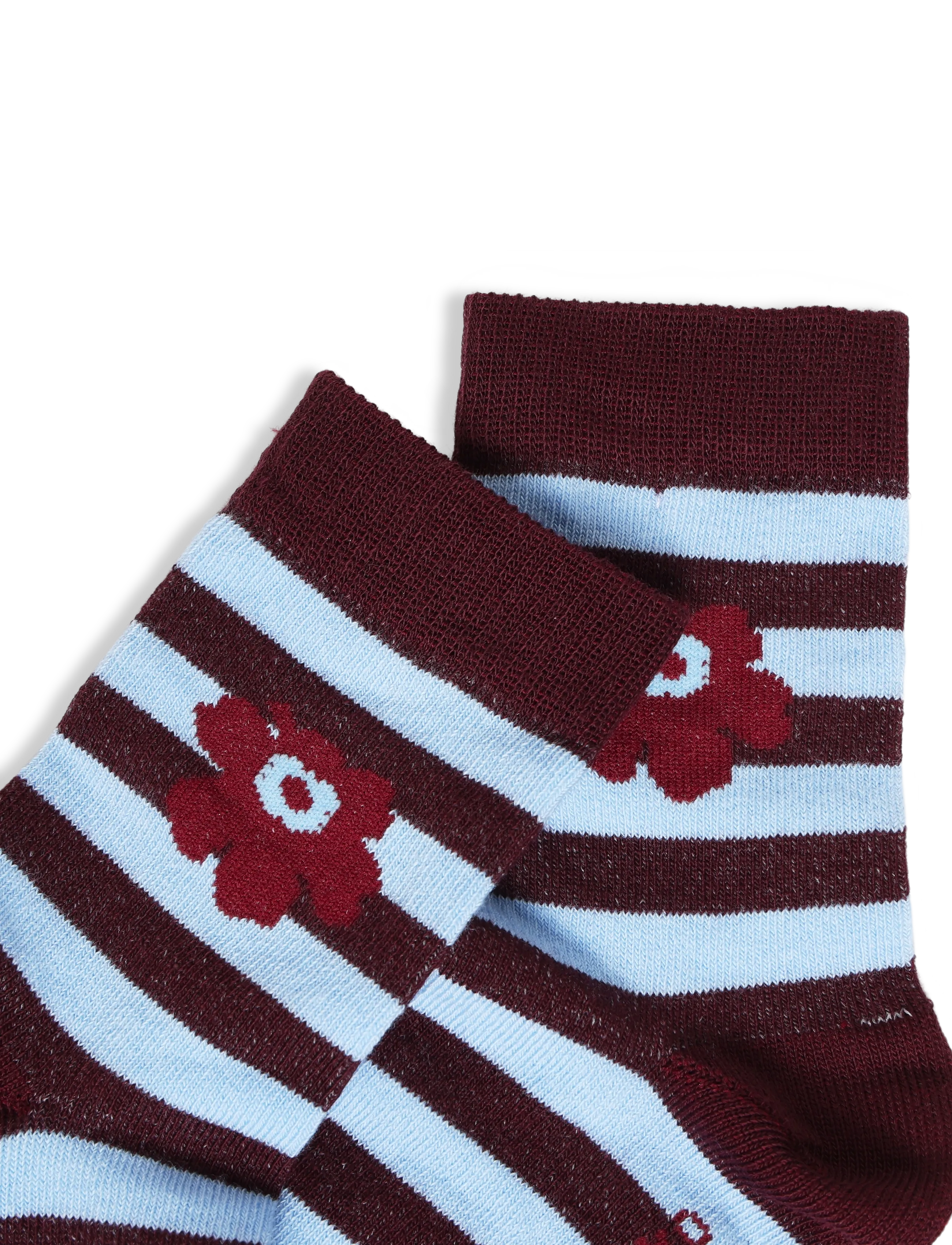 Marimekko - MAKEINEN TASARAITA UNIKKO - wine red, light blue - 2