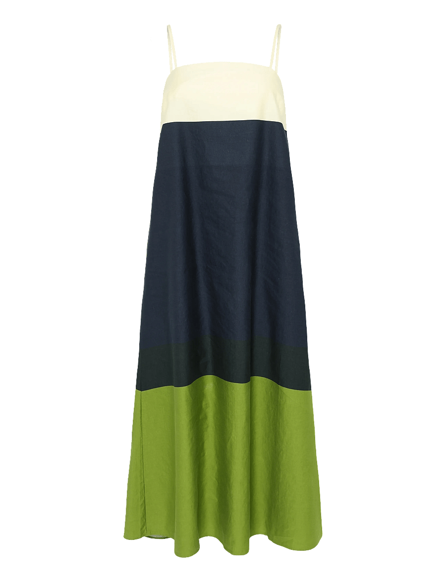 Marimekko - SYMMETRIA HENNIKA - suvekleidid - light yellow, dark blue, green - 1