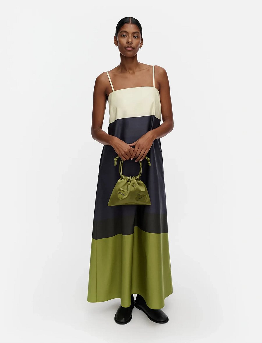 Marimekko - SYMMETRIA HENNIKA - suvekleidid - light yellow, dark blue, green - 0
