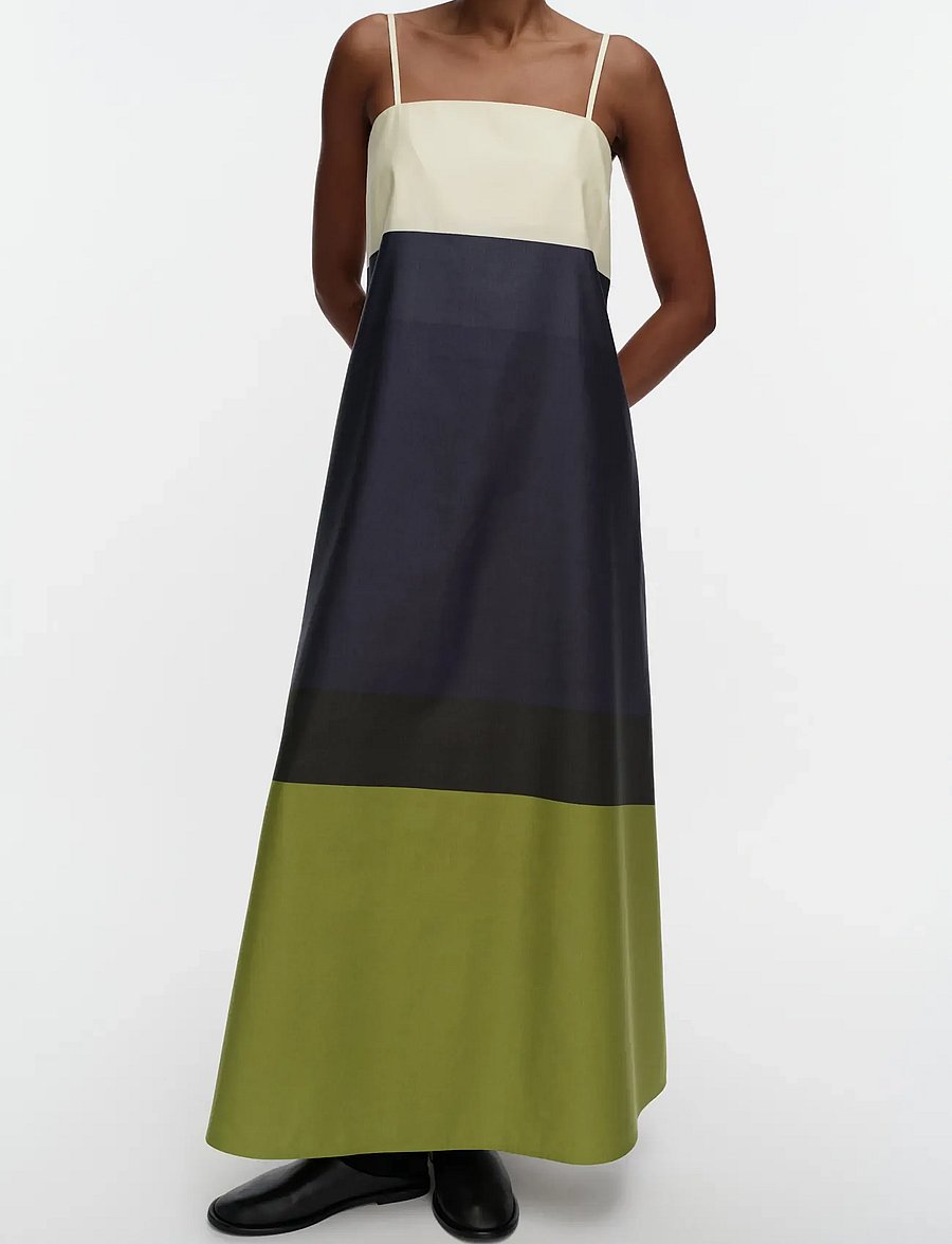 Marimekko - SYMMETRIA HENNIKA - suvekleidid - light yellow, dark blue, green - 3