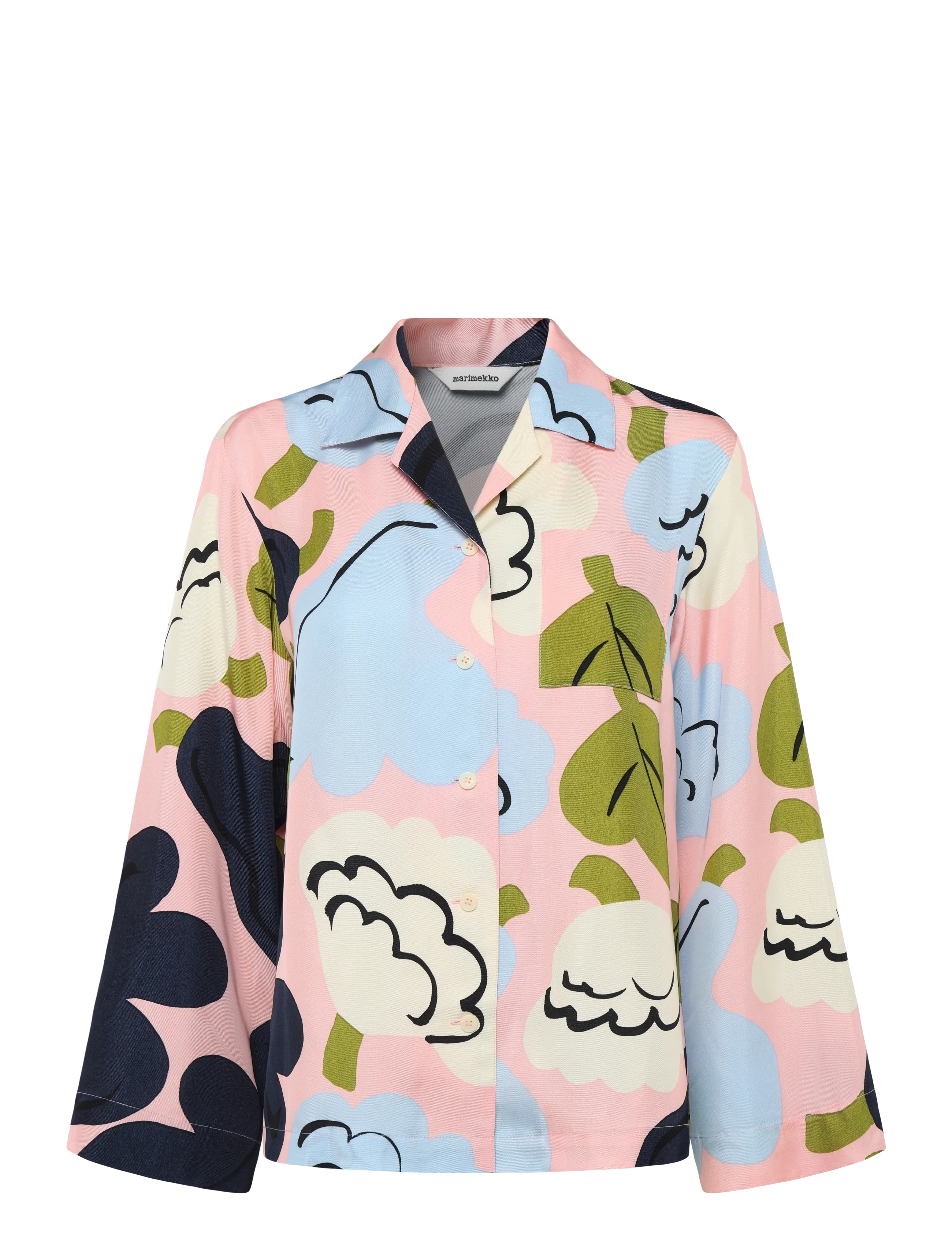 Marimekko - VIIVOITUS KUKASTA KUKKAAN - lt. pink, dk. blue, lt. blue - 1