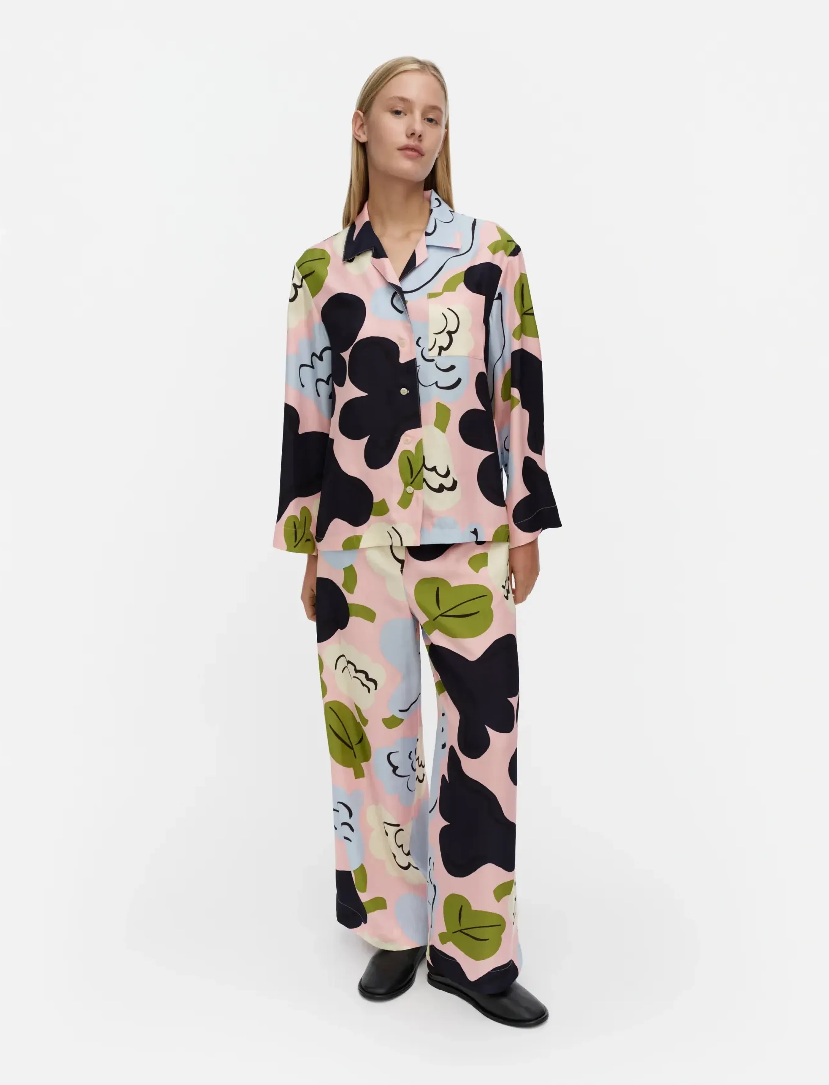 Marimekko Viivoitus Kukasta Kukkaan, 40, Pink, Skjorter > Langærmede, Dame