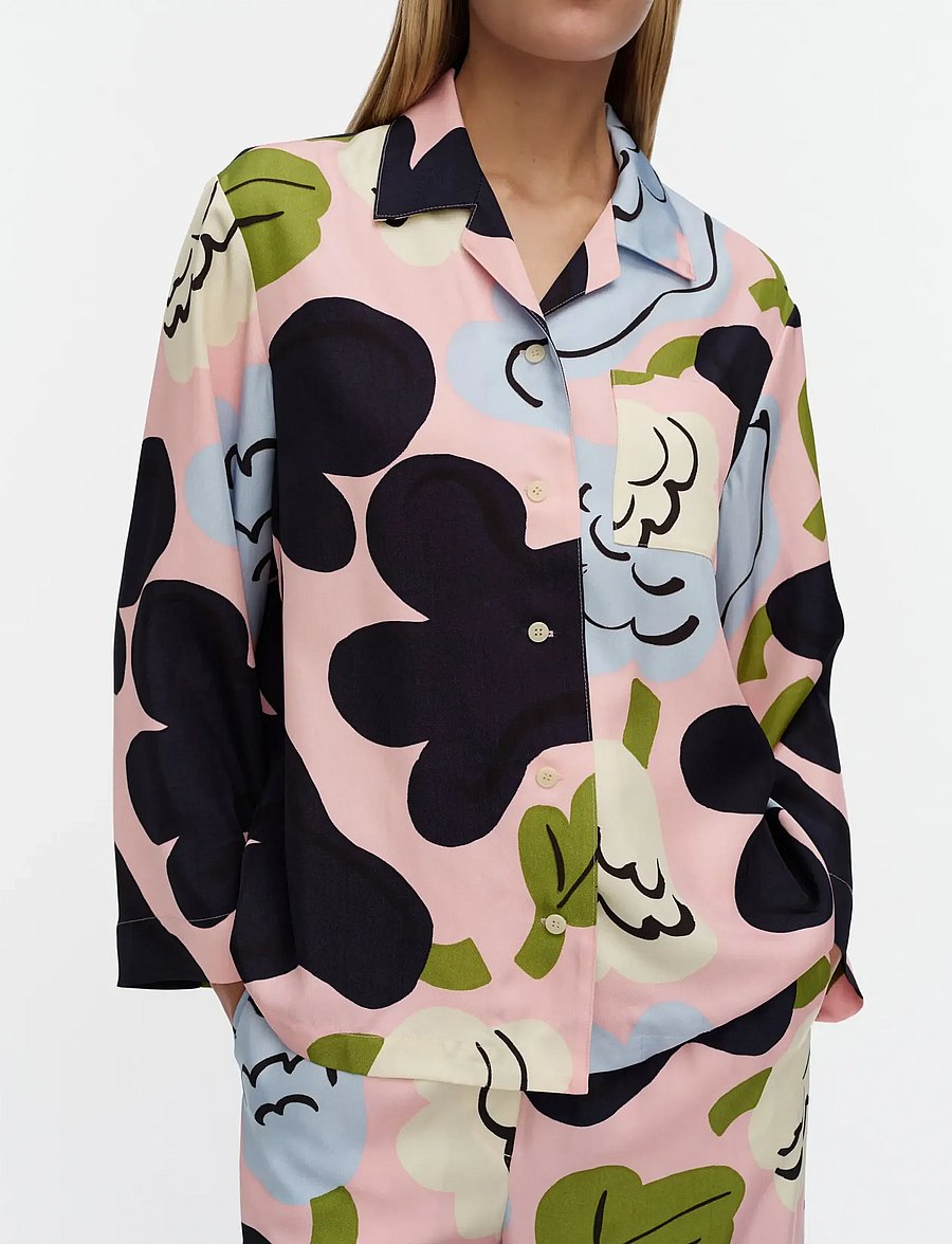 Marimekko - VIIVOITUS KUKASTA KUKKAAN - pikkade varrukatega särgid - lt. pink, dk. blue, lt. blue - 3