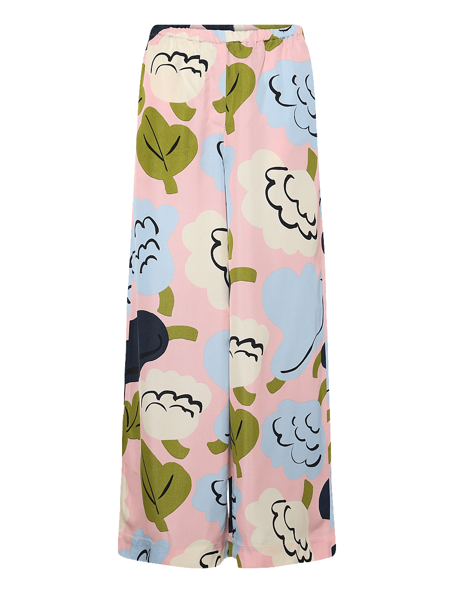 Marimekko - VAIHTELU KUKASTA KUKKAAN - laia säärega püksid - lt. pink, dk. blue, lt. blue - 1