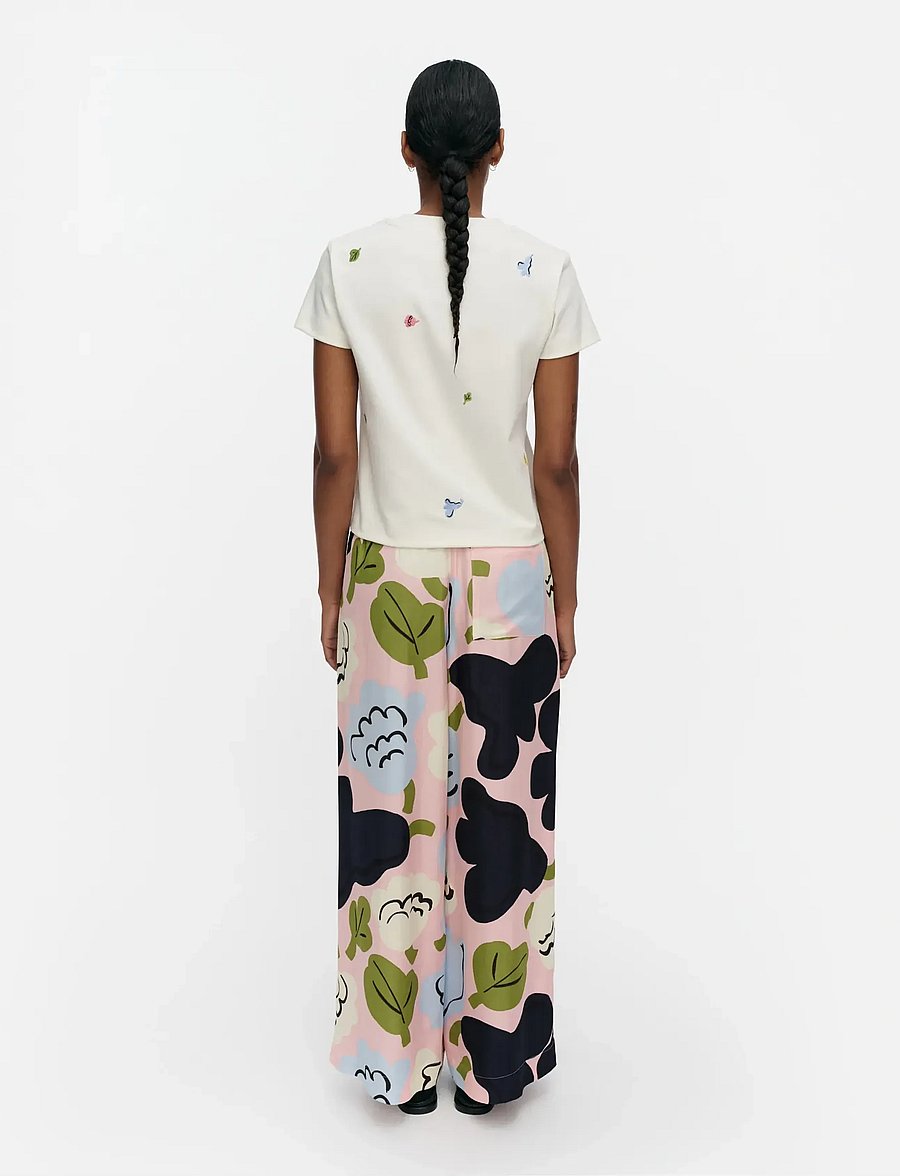 Marimekko - VAIHTELU KUKASTA KUKKAAN - laia säärega püksid - lt. pink, dk. blue, lt. blue - 4
