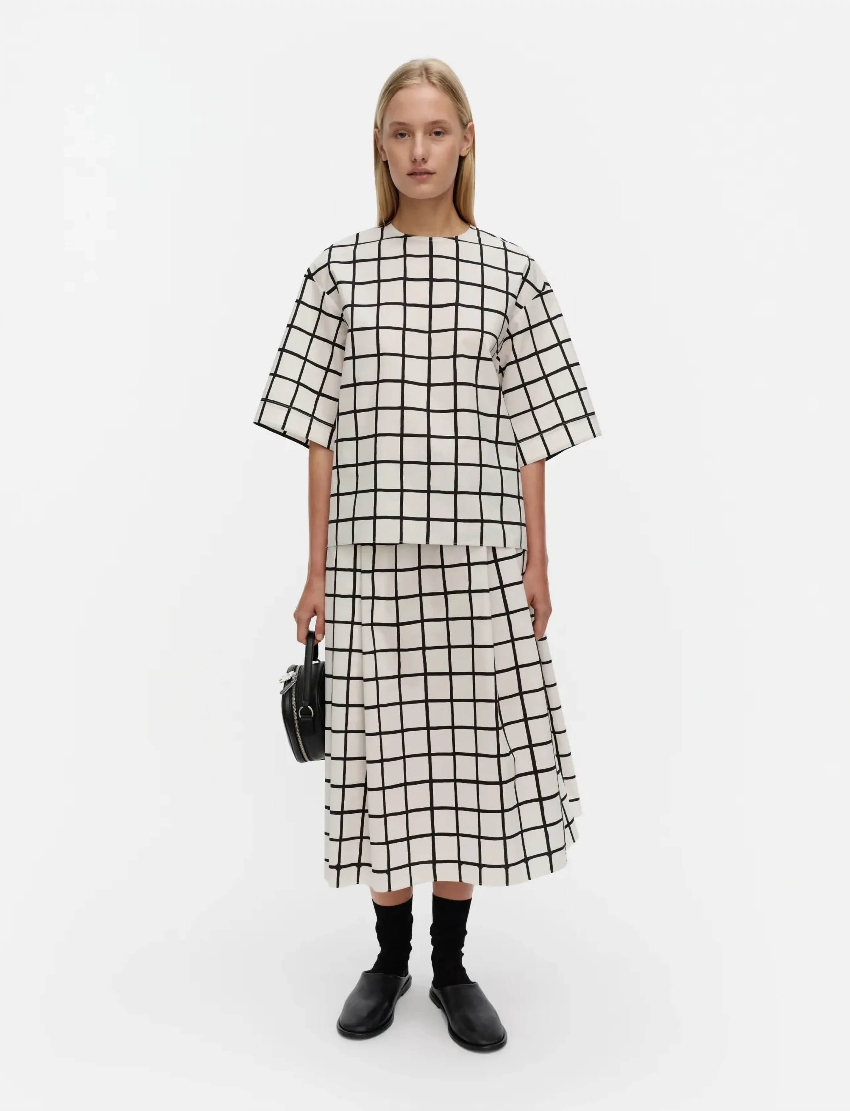 Marimekko Kansio Iso Ruutu, 34, T-shirts & Oberteile, Weiß - Short-sleeved, Frauen