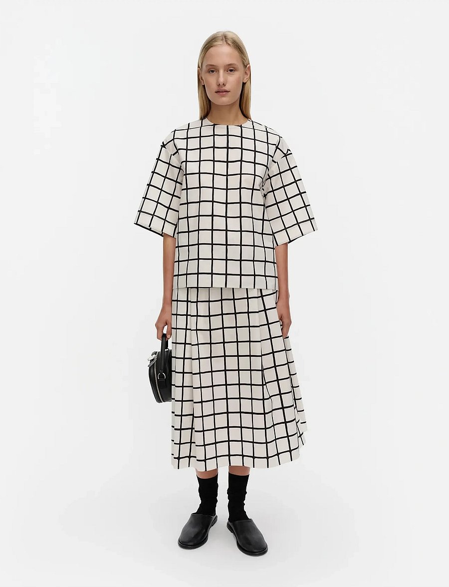 Marimekko - KANSIO ISO RUUTU - t-shirts - off white, black - 0
