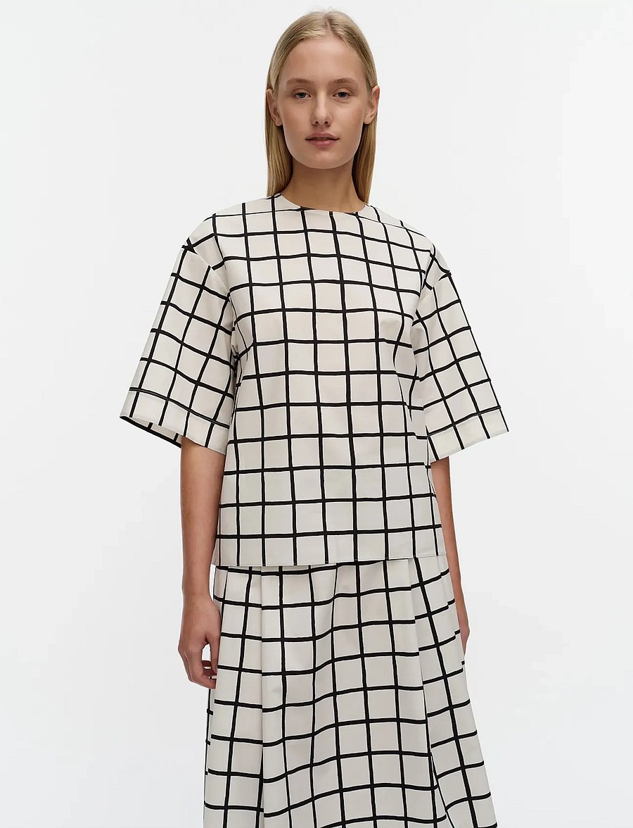 Marimekko - KANSIO ISO RUUTU - t-shirts - off white, black - 3