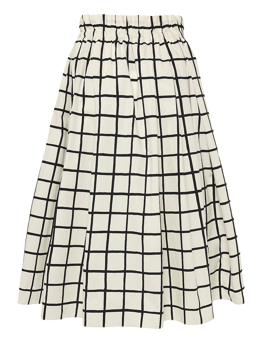 Marimekko - KIRJOITUS ISO RUUTU - midi-röcke - off white, black - 2