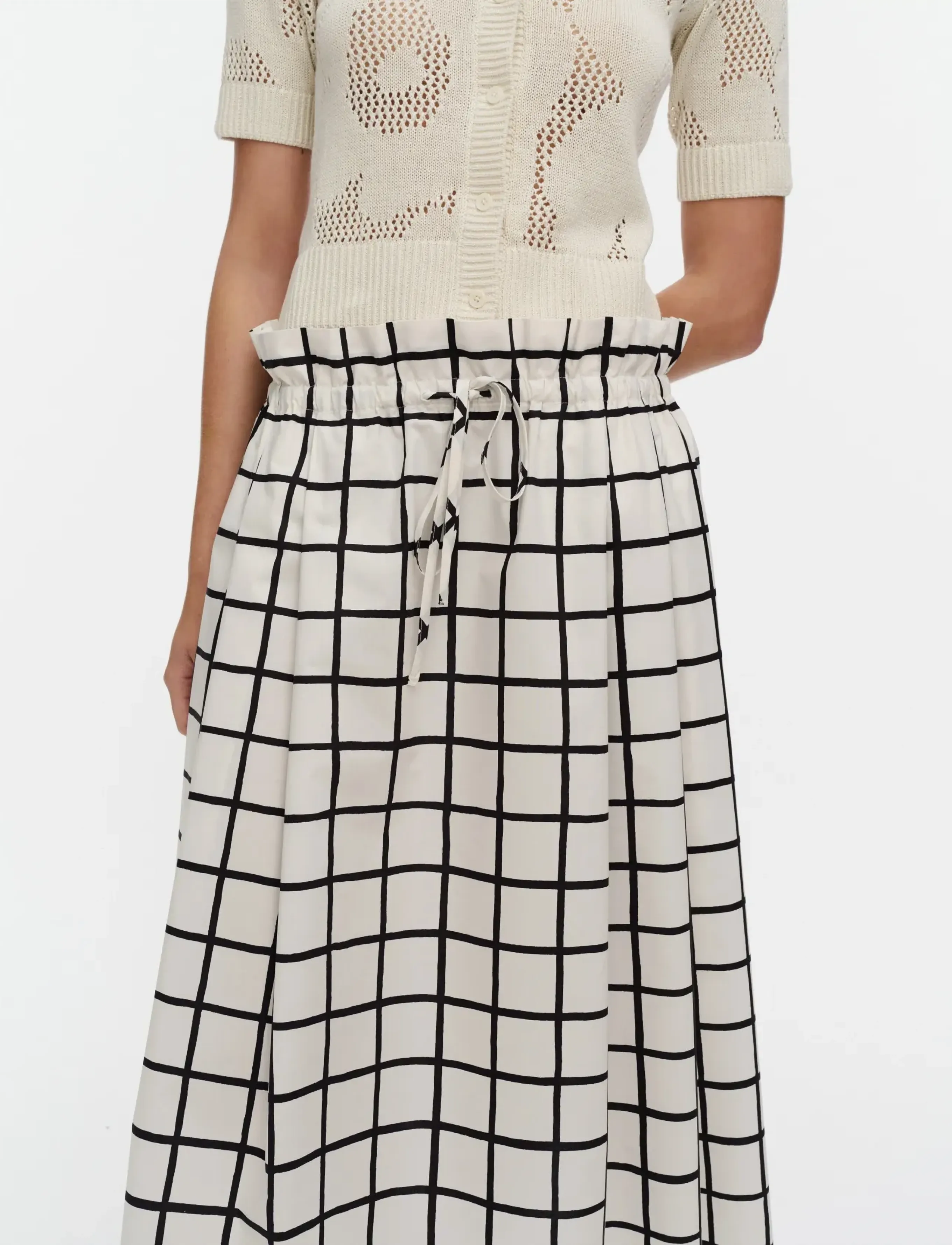 Marimekko - KIRJOITUS ISO RUUTU - off white, black - 3