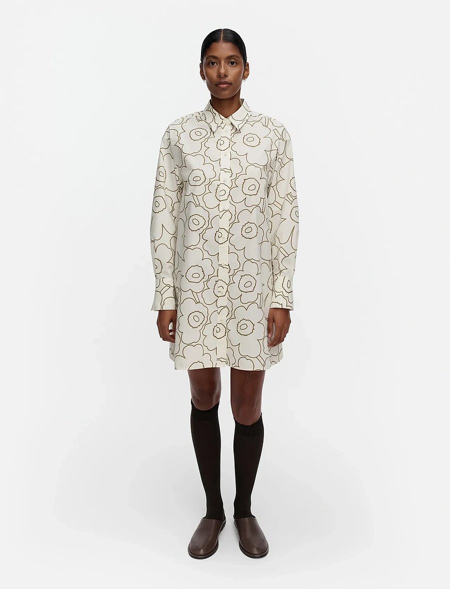 Marimekko - KUVITELMA PIIRTO UNIKKO - off white, olive green - 0