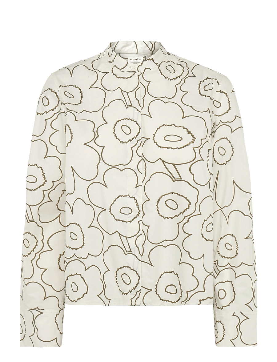 Marimekko - LOHKO PIIRTO UNIKKO - koszule z długimi rękawami - off white, olive green - 1