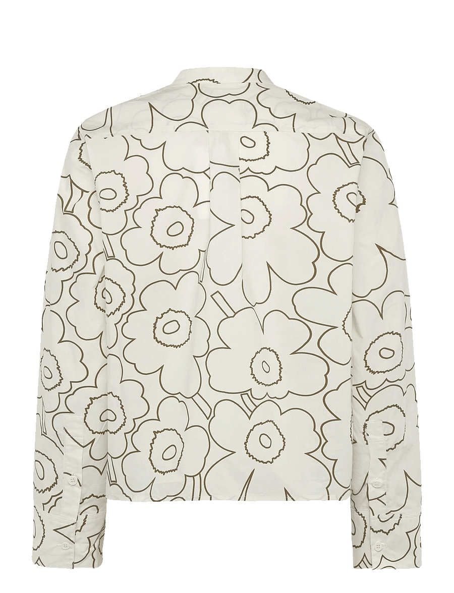 Marimekko - LOHKO PIIRTO UNIKKO - koszule z długimi rękawami - off white, olive green - 2