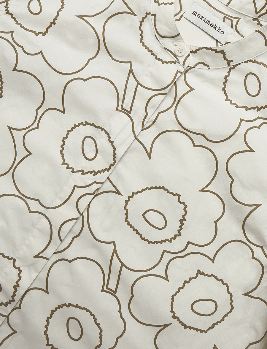 Marimekko - LOHKO PIIRTO UNIKKO - koszule z długimi rękawami - off white, olive green - 5