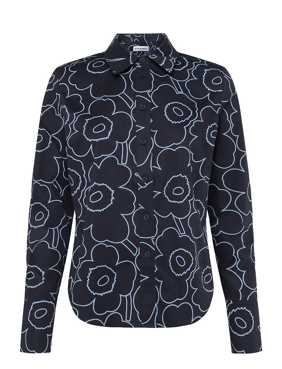 Marimekko - INNOTA PIIRTO UNIKKO - pitkähihaiset kauluspaidat - dark blue, light blue - 1