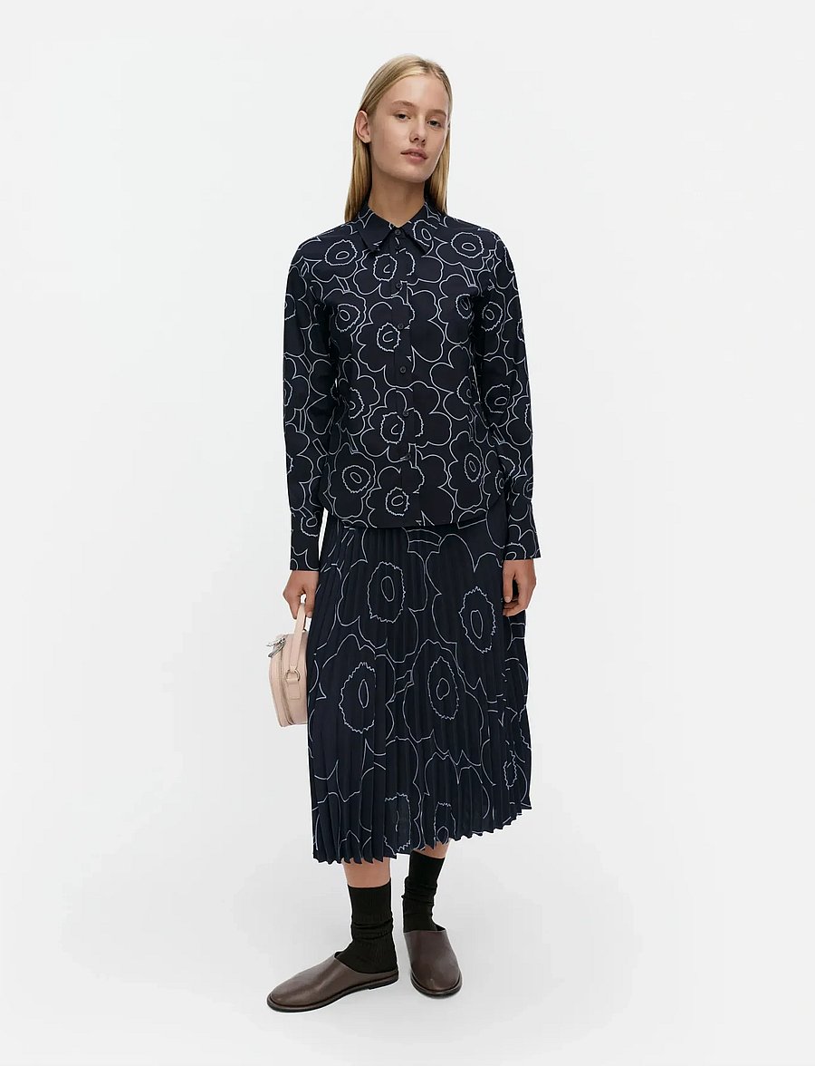 Marimekko - INNOTA PIIRTO UNIKKO - pitkähihaiset kauluspaidat - dark blue, light blue - 0