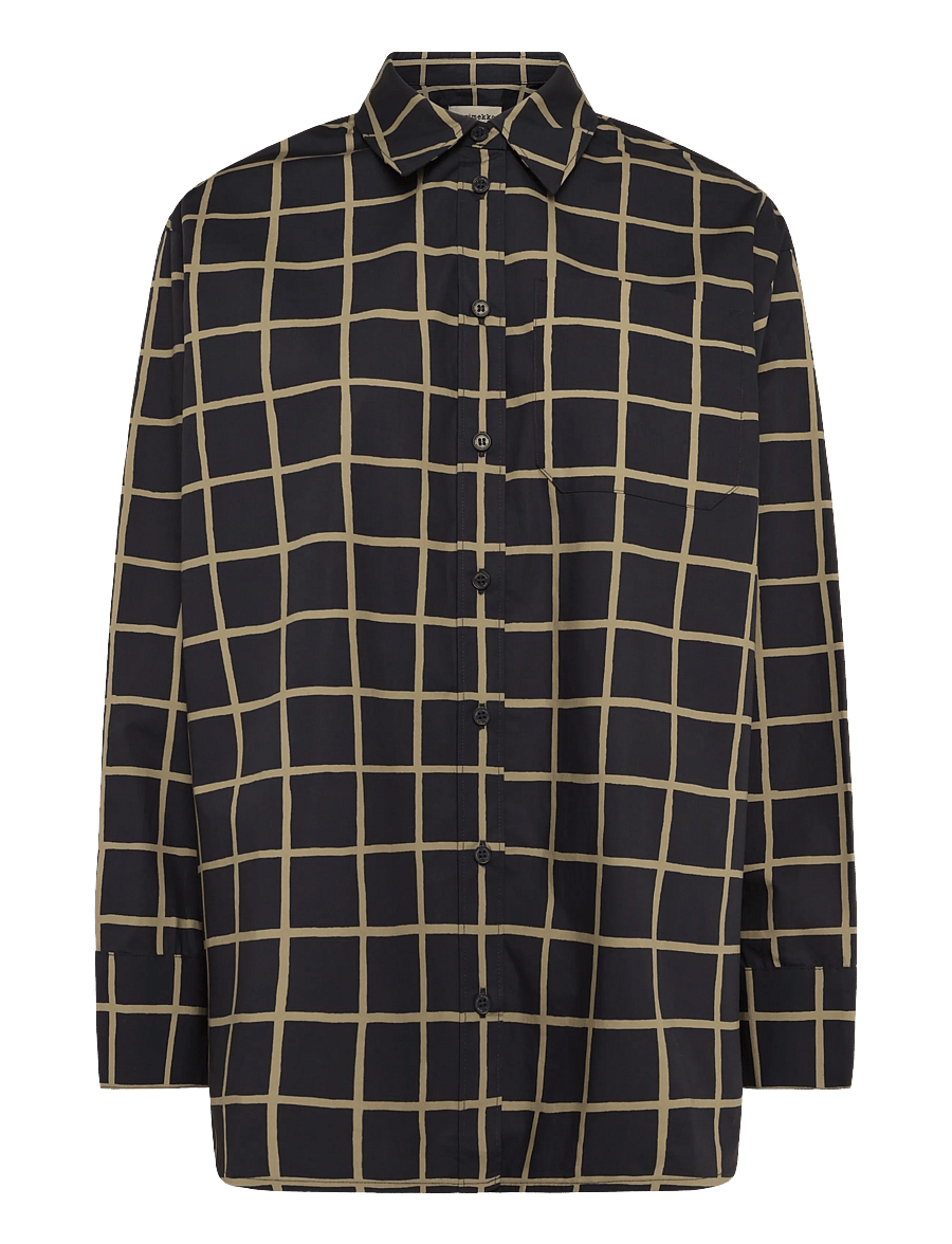 Marimekko - TÄHDELLÄ ISO RUUTU - langærmede skjorter - dark blue, olive green - 1