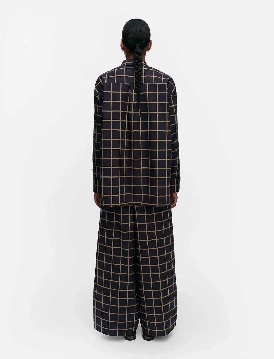 Marimekko - TÄHDELLÄ ISO RUUTU - langærmede skjorter - dark blue, olive green - 4