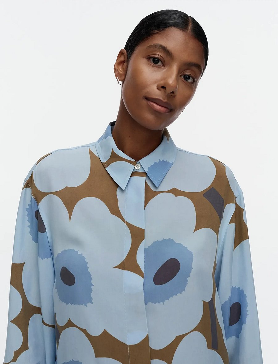 Marimekko - JÄRKI UNIKKO - langärmlige hemden - light blue, olive green - 3