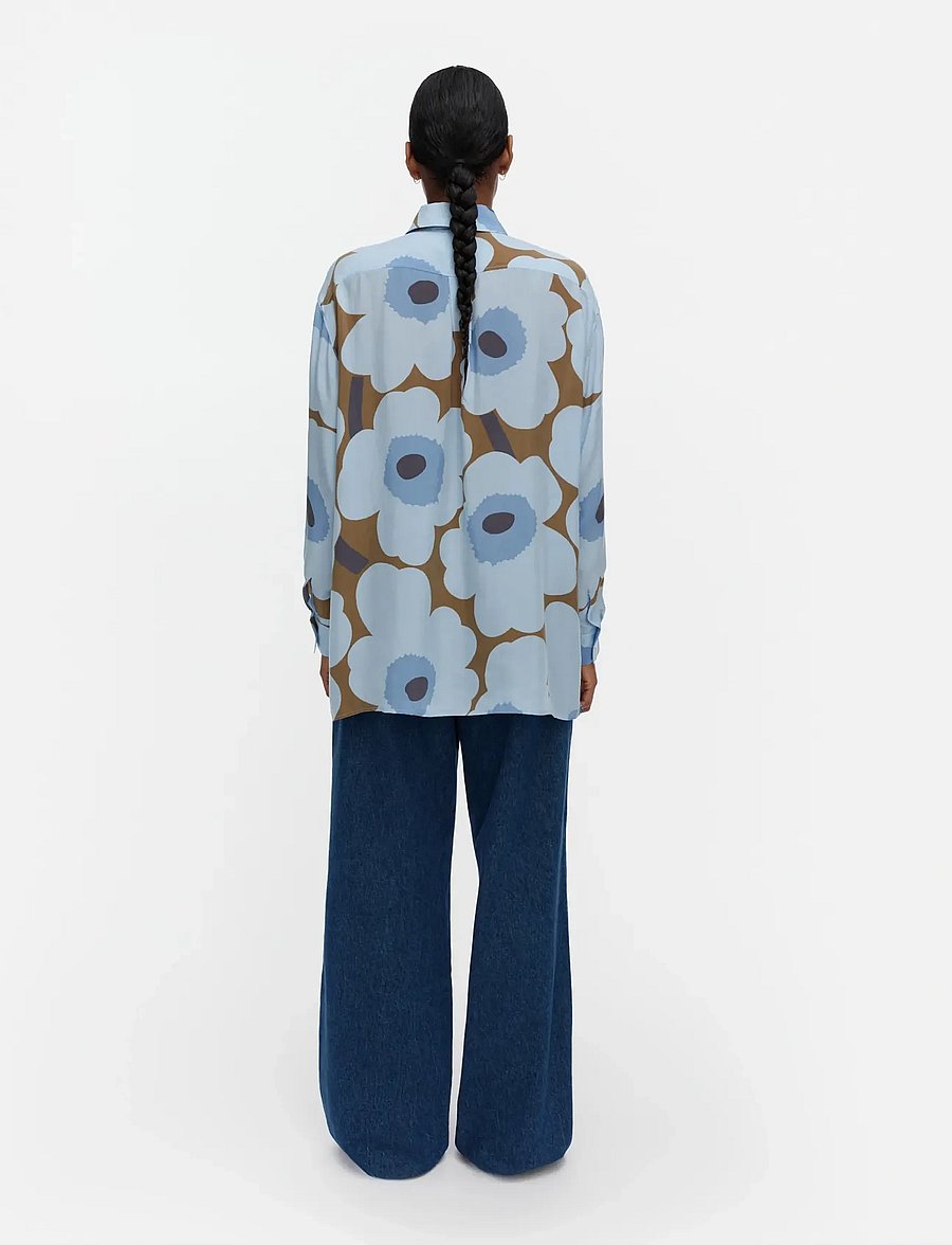 Marimekko - JÄRKI UNIKKO - langärmlige hemden - light blue, olive green - 4