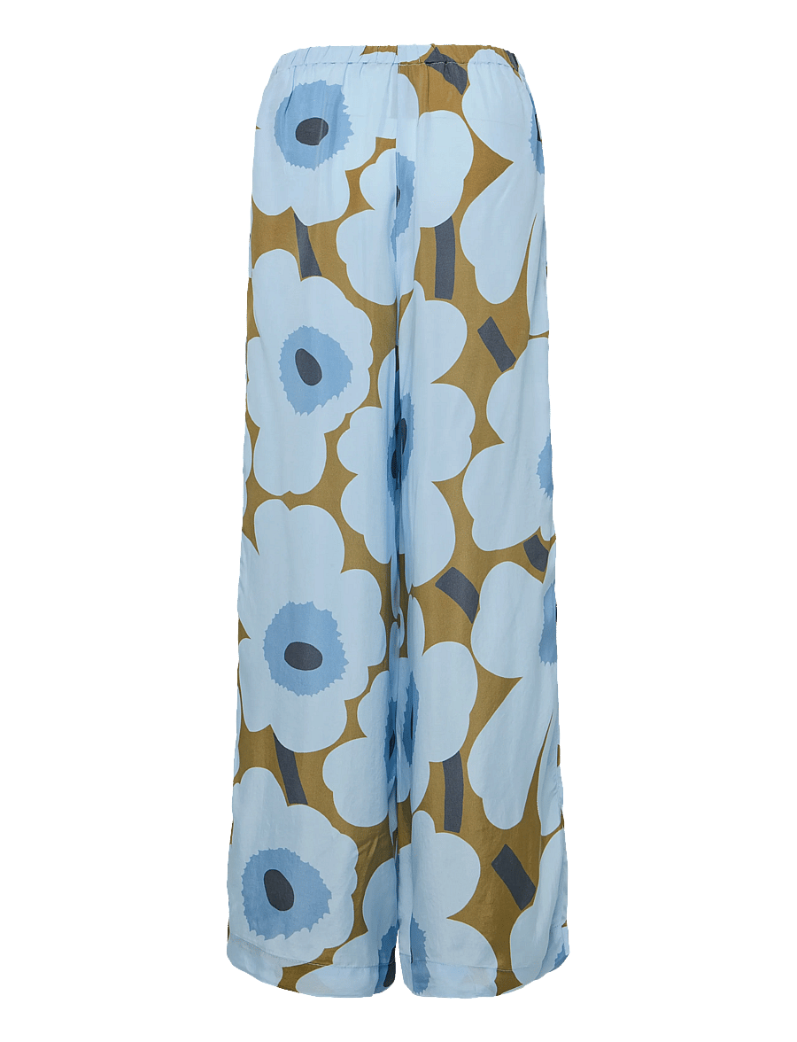 Marimekko - KAAOS UNIKKO - hosen mit weitem bein - light blue, olive green - 2