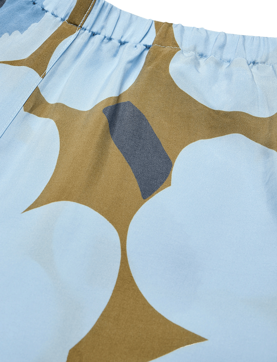 Marimekko - KAAOS UNIKKO - hosen mit weitem bein - light blue, olive green - 5