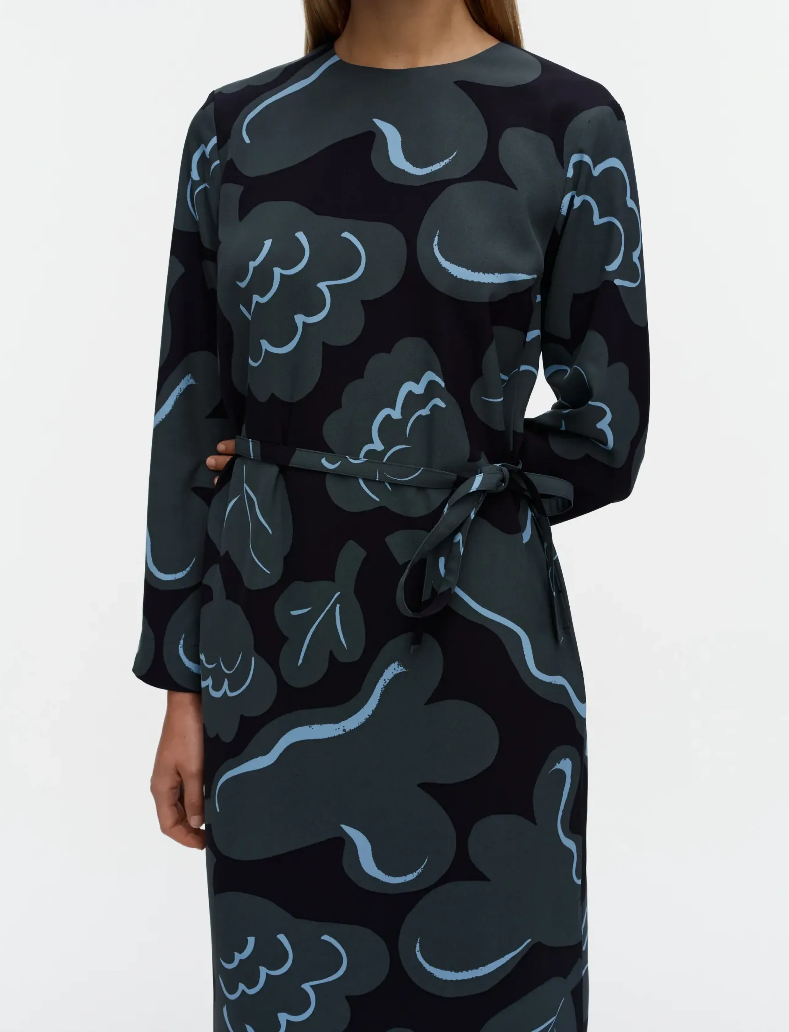 Marimekko - PUJOTUS KUKASTA KUKKAAN - grey, dark blue, light blue - 3