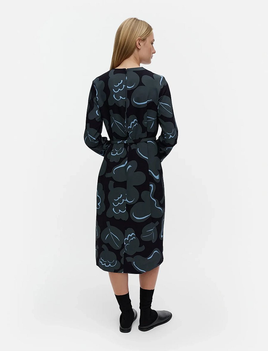 Marimekko - PUJOTUS KUKASTA KUKKAAN - midi kjoler - grey, dark blue, light blue - 4