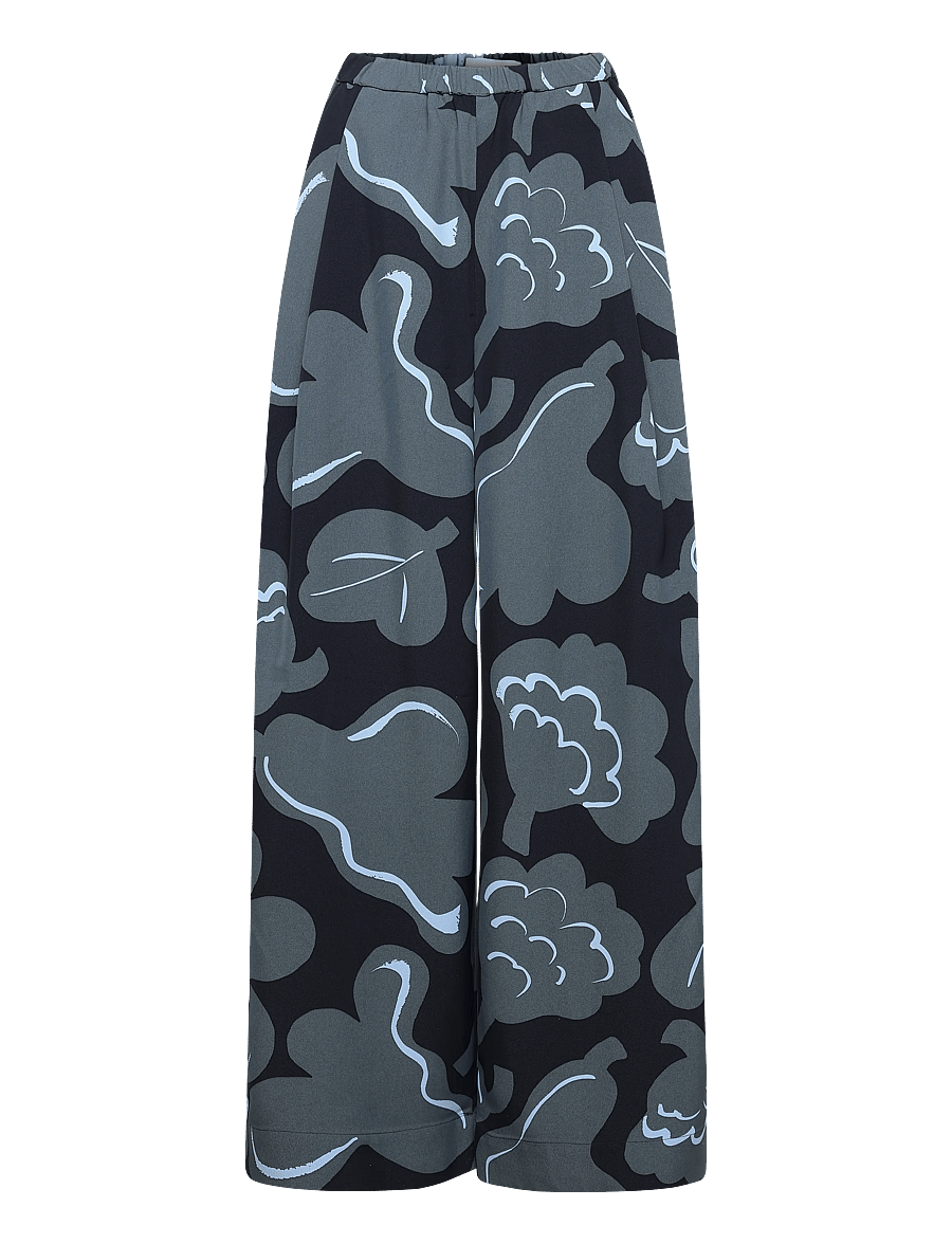 Marimekko - POLKU KUKASTA KUKKAAN - laia säärega püksid - grey, dark blue, light blue - 1