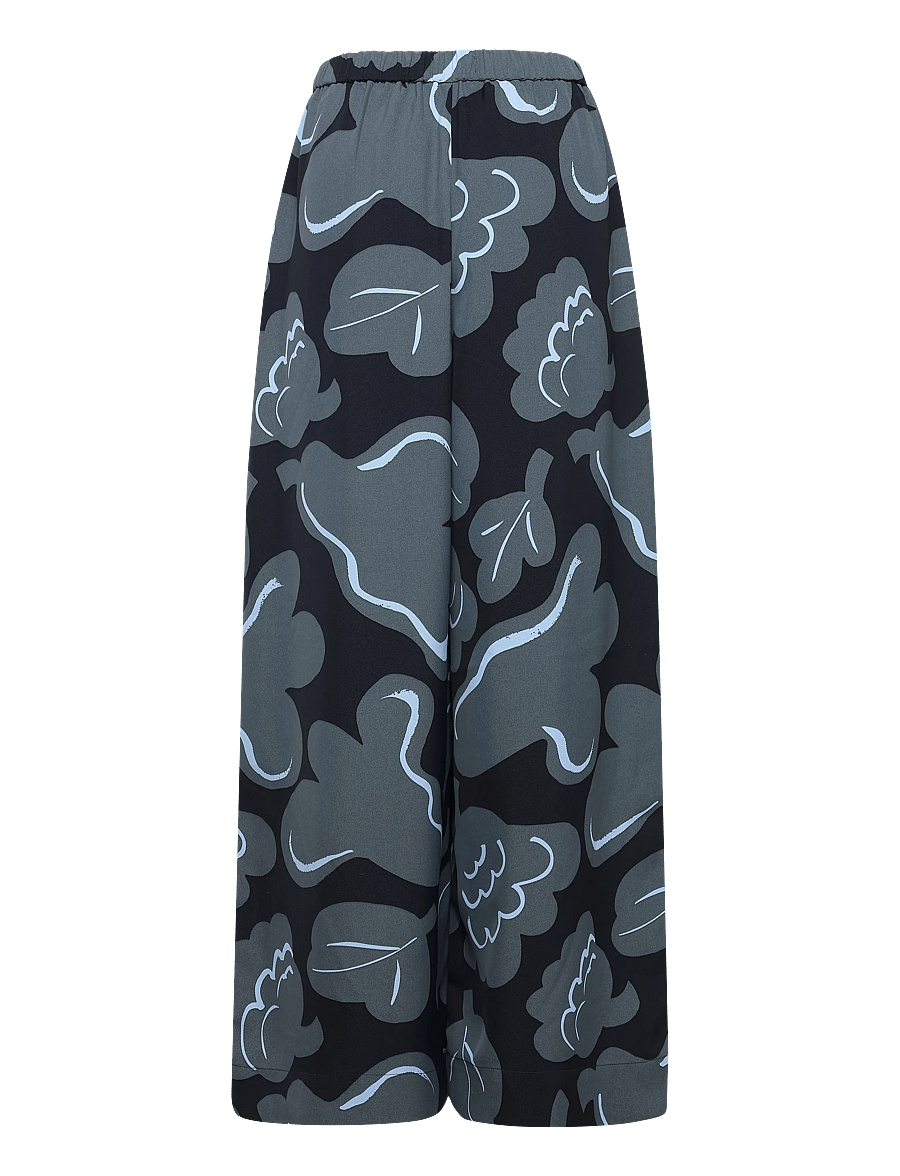 Marimekko - POLKU KUKASTA KUKKAAN - laia säärega püksid - grey, dark blue, light blue - 2