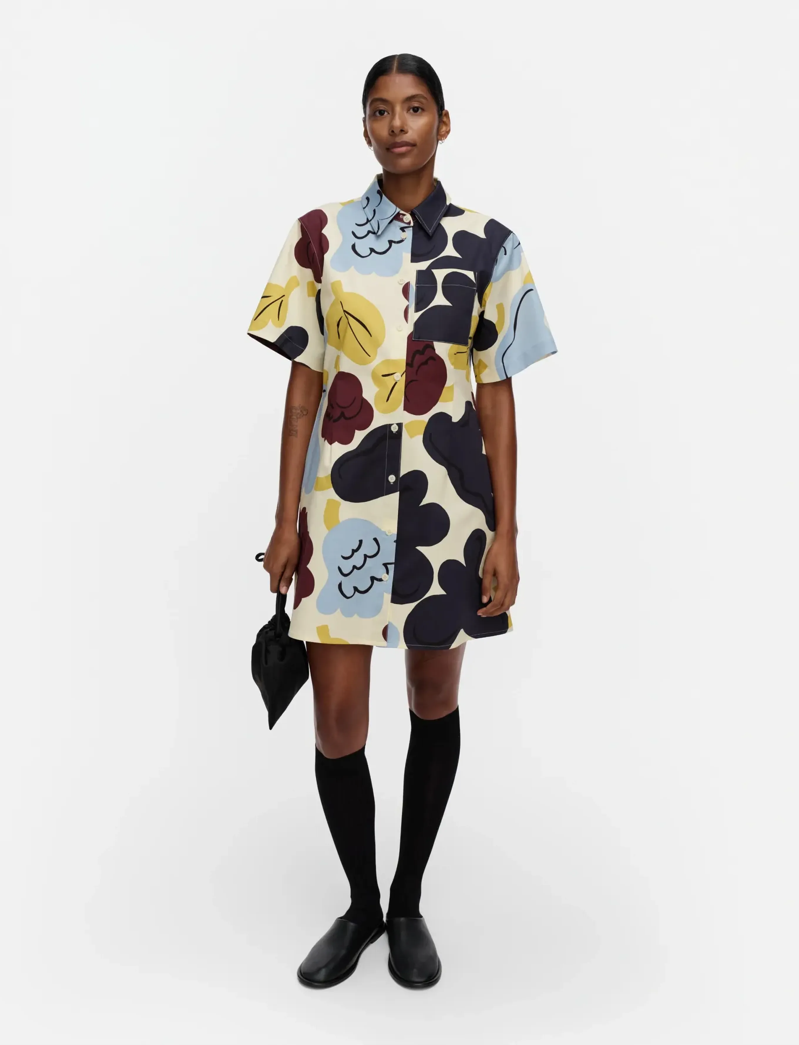 Marimekko SEIKKAILU KUKASTA KUKKAAN - Dresses - LT. YELLOW, LT. BLUE, DK. BLUE / yellow