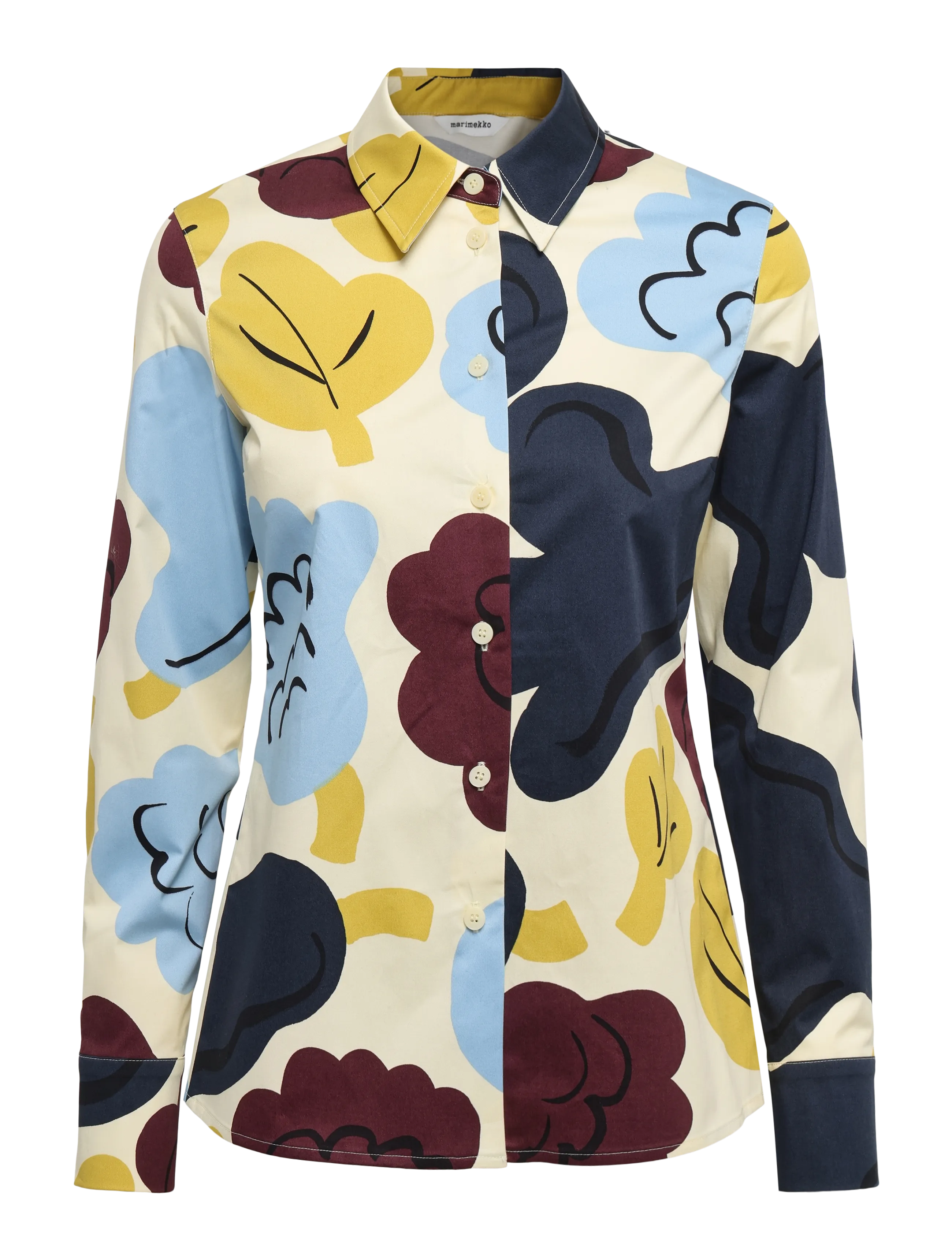 Marimekko SPONTAANI KUKASTA KUKKAAN - Kläder - LT. YELLOW, LT. BLUE, DK. BLUE / cream