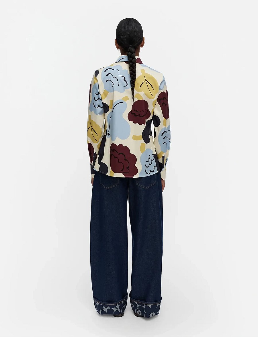 Marimekko - SPONTAANI KUKASTA KUKKAAN - pikkade varrukatega särgid - lt. yellow, lt. blue, dk. blue - 4