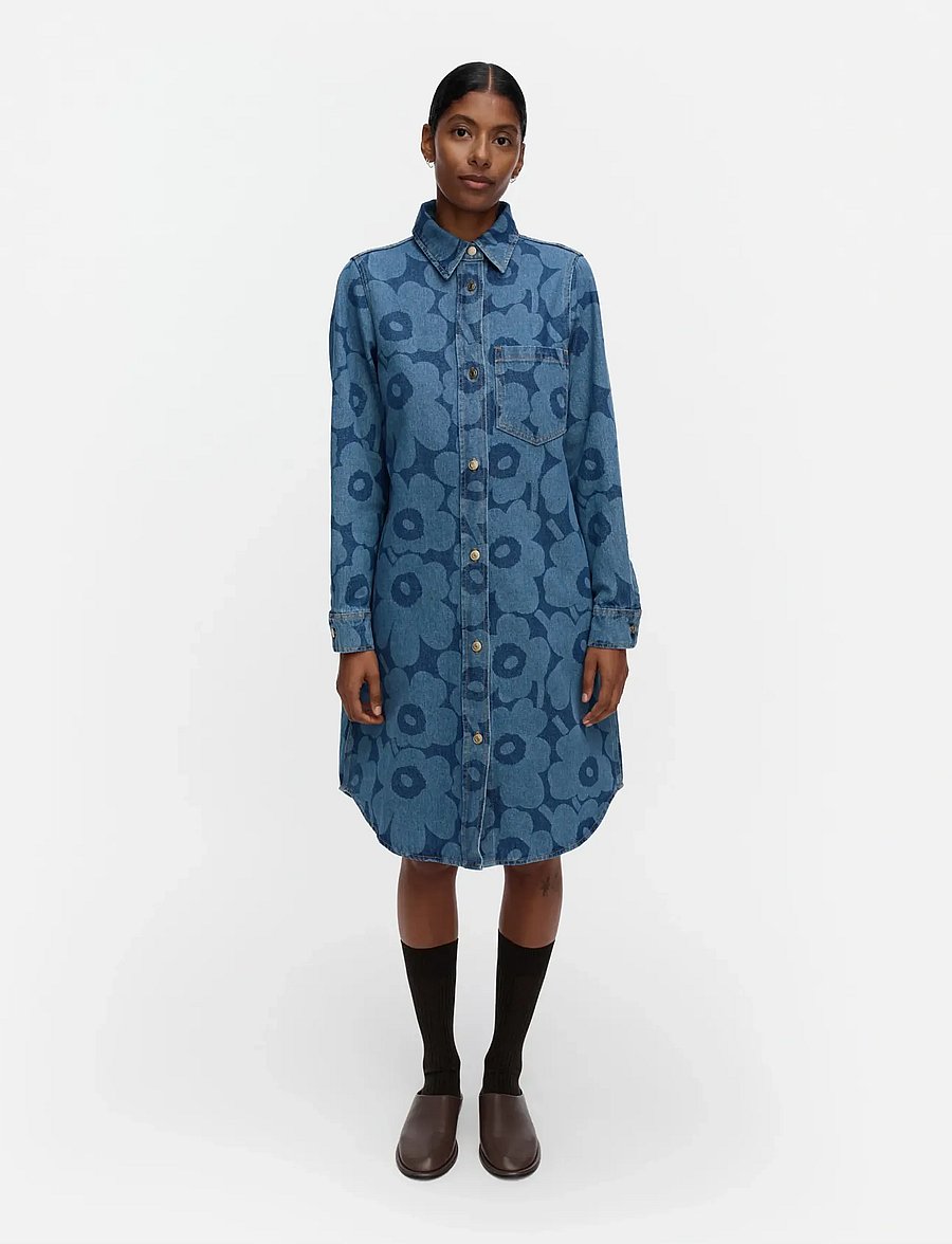 Marimekko - MARIDENIM NÄKEMYS UNIKKO - jeanskleider - mid indigo - 0