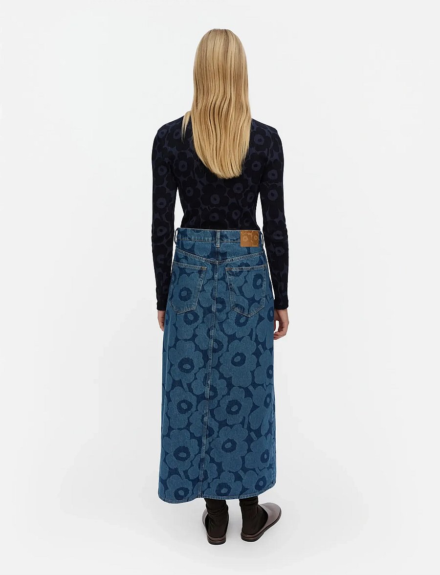 Marimekko - MARIDENIM KUVASTUMA UNIKKO - jeansröcke - mid indigo - 4
