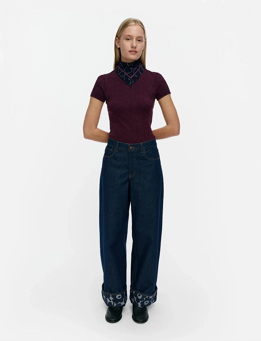 Marimekko - MARIDENIM LOOSE MINI UNIKKO - laia säärega teksad - dark indigo - 0