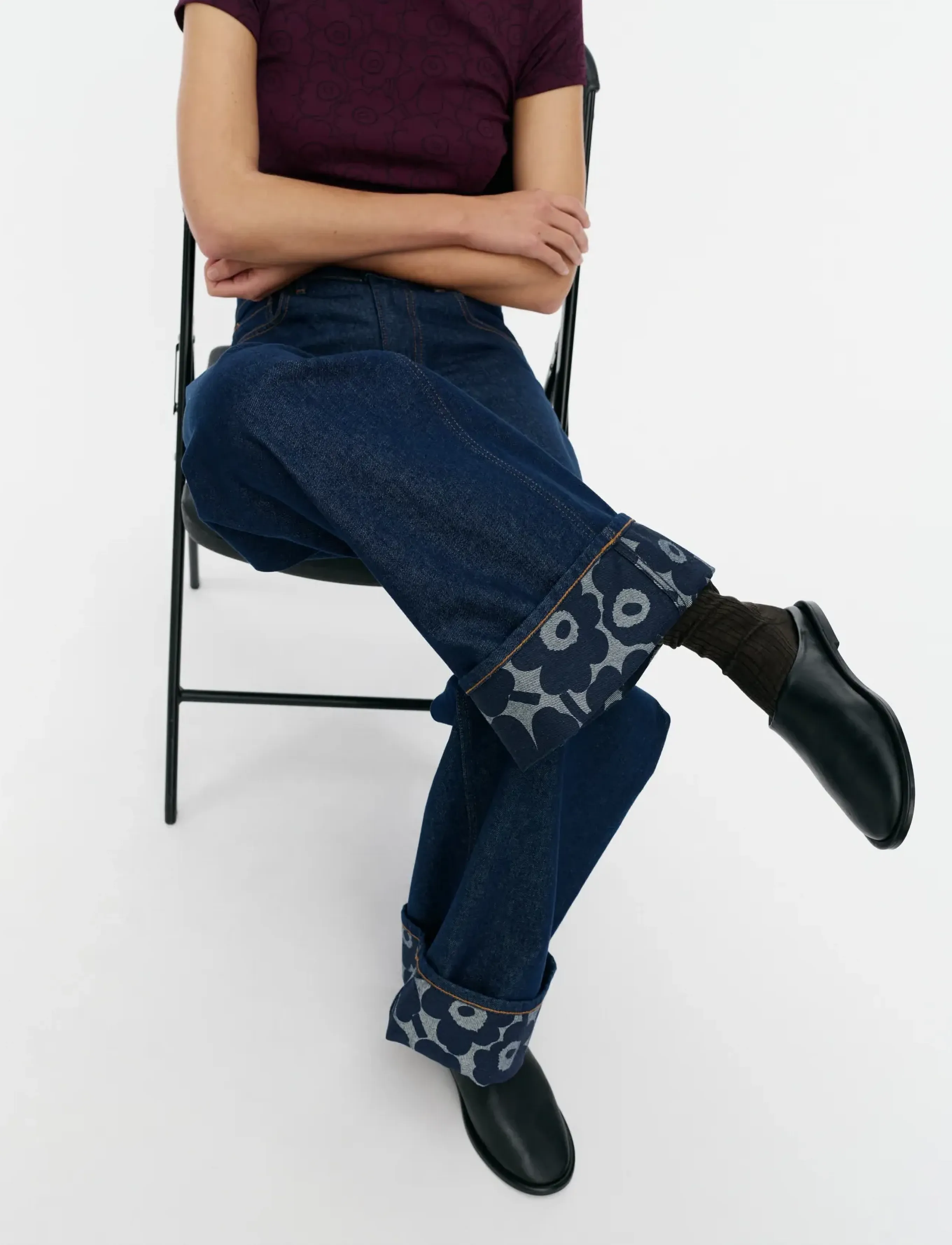 Marimekko - MARIDENIM LOOSE MINI UNIKKO - laia säärega teksad - dark indigo - 3