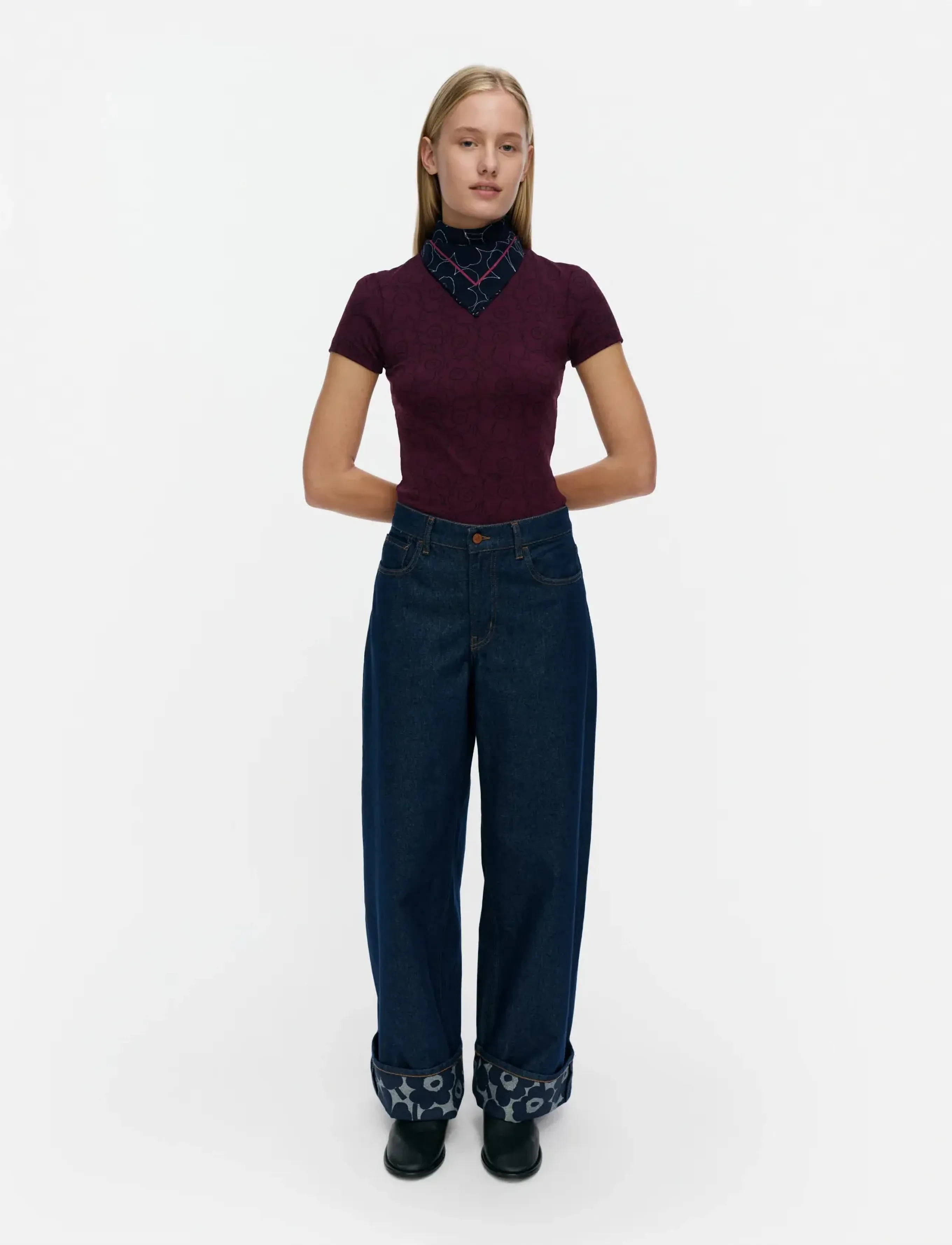 Marimekko MARIDENIM LOOSE MINI UNIKKO L - Vide jeans - DARK INDIGO / navy