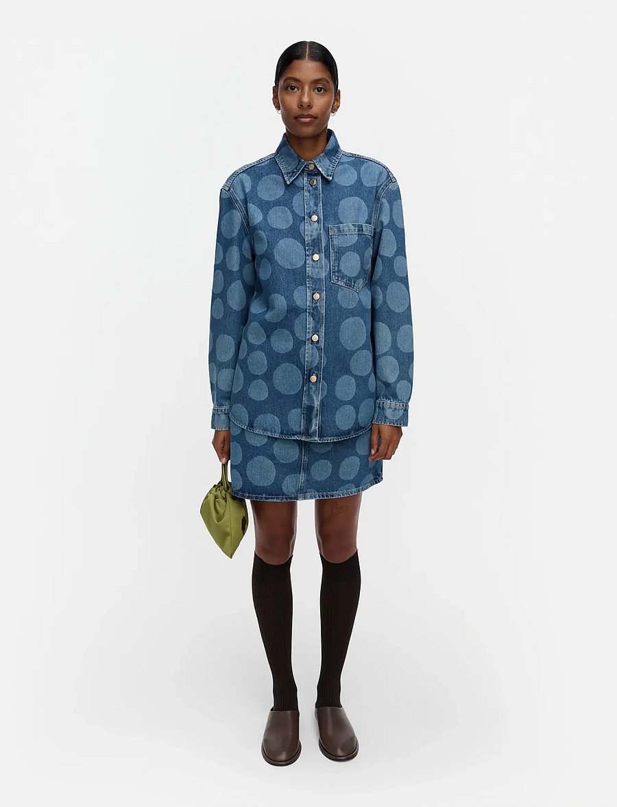 Marimekko - MARIDENIM VAIHE PETROOLI - jeansskjortor - used indigo - 0