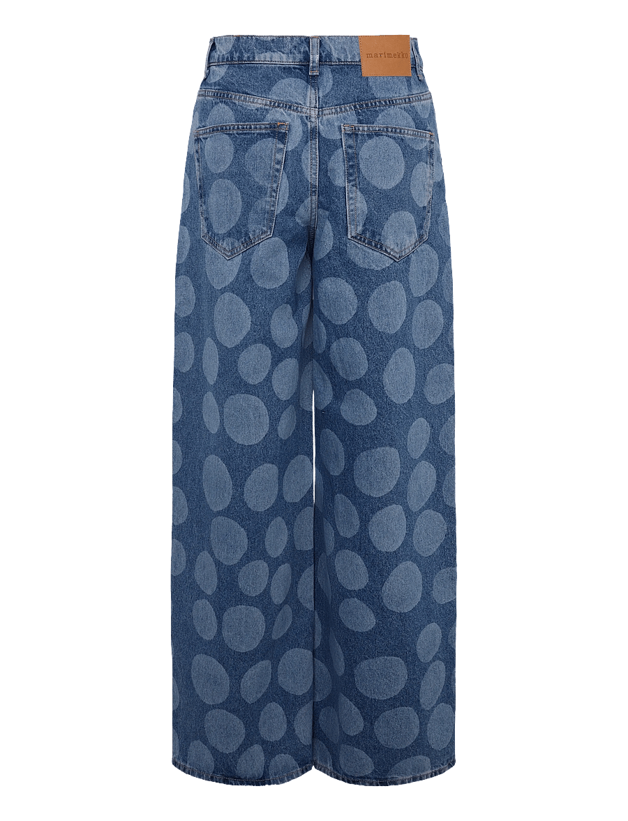 Marimekko - MARIDENIM LOOSE PETROOLI - wide leg jeans - used indigo - 2
