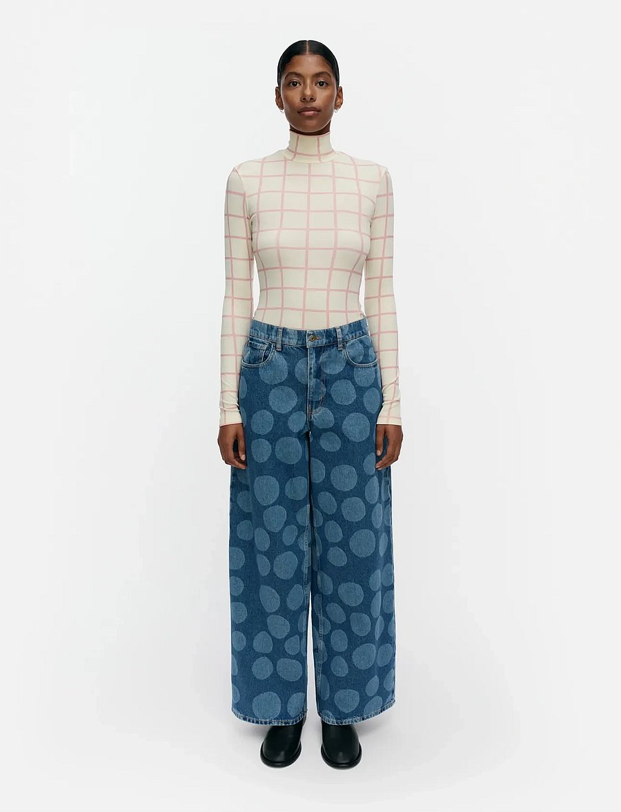 Marimekko - MARIDENIM LOOSE PETROOLI - wide leg jeans - used indigo - 0
