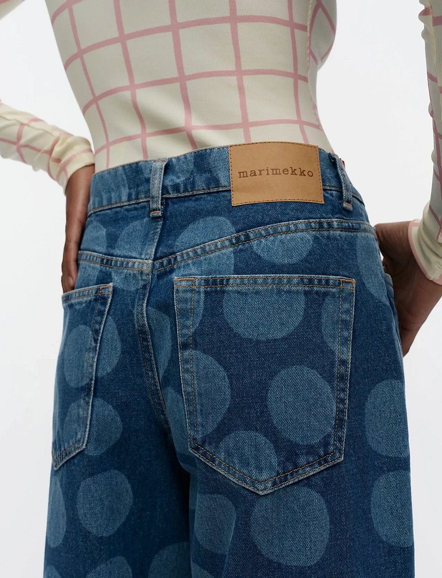 Marimekko - MARIDENIM LOOSE PETROOLI - wide leg jeans - used indigo - 3
