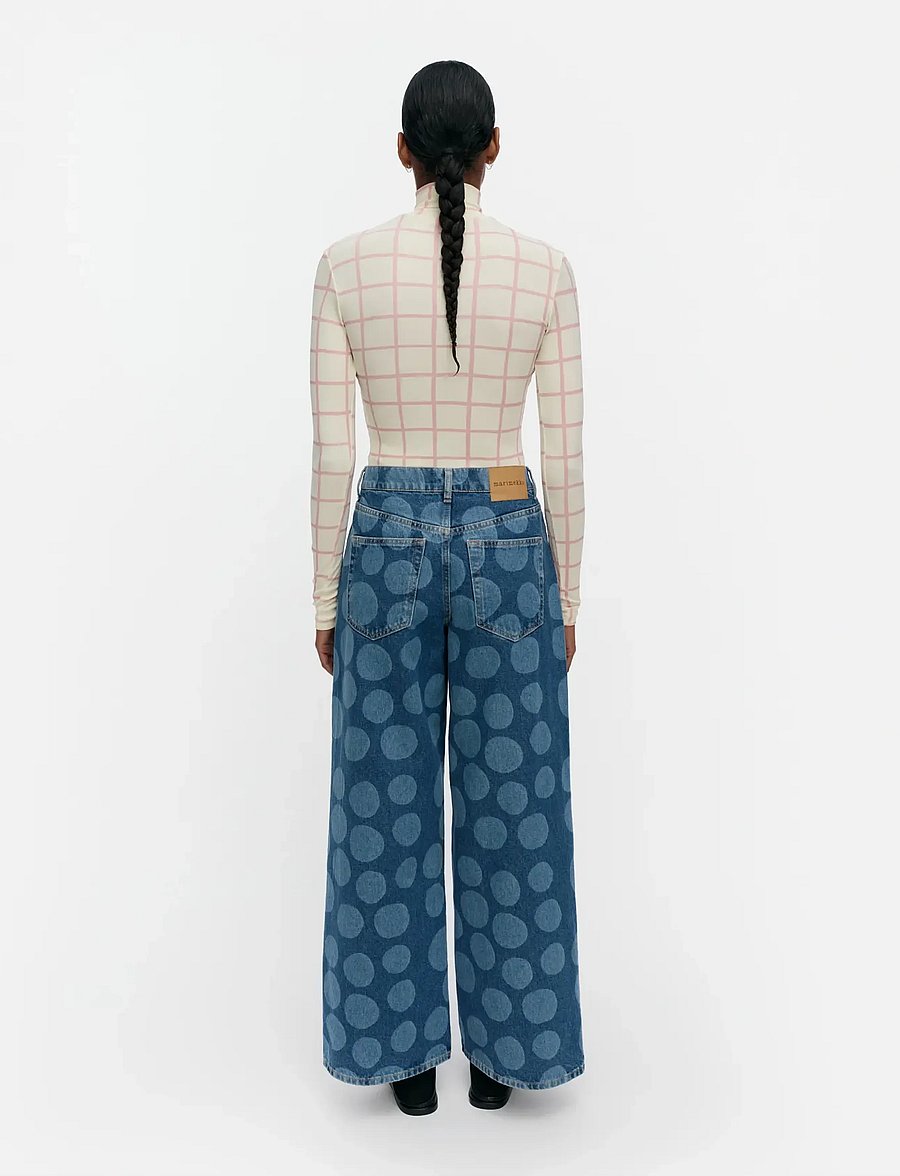 Marimekko - MARIDENIM LOOSE PETROOLI - wide leg jeans - used indigo - 4