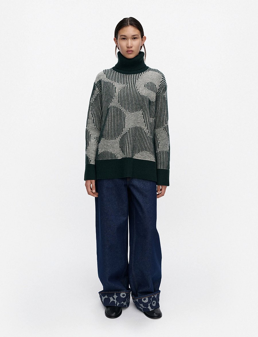Marimekko - RWS VÄRÄHTELY UNIKKO - jumpers - dark green, off white - 0