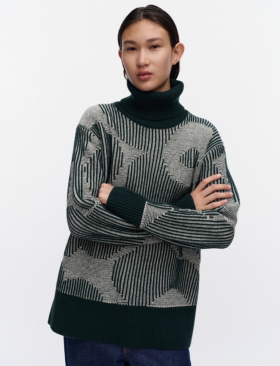 Marimekko - RWS VÄRÄHTELY UNIKKO - jumpers - dark green, off white - 3